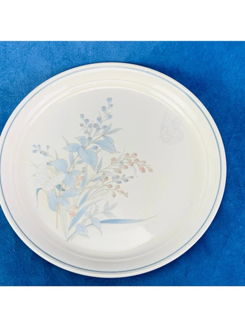 Noritake Keltcraft KILKEE 9109 Blue Floral Butterfly Ireland Dinner Plates Set 4